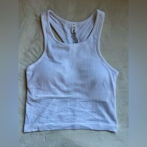 lululemon Ebb To Street Cropped Racerback Tank Top Sz 6 in White